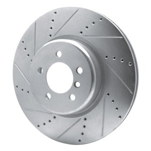 BMW 340I Brake Rotor (1) - Front Left - R1 Concepts - Drilled & Slotted - Silver - `13-`20